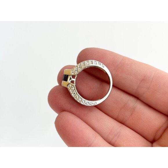 London Blue Topaz Princess Cut 925 Sterling Silver Vintage Ring - sz 7 - Picture 12 of 12